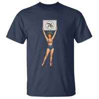 Vintage Patriotic Pin Up Girl 1776 T Shirt Statue of Liberty Retro Americana Graphic