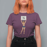 Vintage Patriotic Pin Up Girl 1776 T Shirt For Women Statue of Liberty Retro Americana Graphic