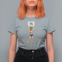 Vintage Patriotic Pin Up Girl 1776 T Shirt For Women Statue of Liberty Retro Americana Graphic