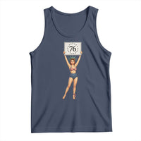 Vintage Patriotic Pin Up Girl 1776 Tank Top Statue of Liberty Retro Americana Graphic