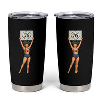 Vintage Patriotic Pin Up Girl 1776 Tumbler Cup Statue of Liberty Retro Americana Graphic