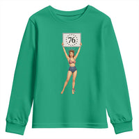 Vintage Patriotic Pin Up Girl 1776 Youth Sweatshirt Statue of Liberty Retro Americana Graphic