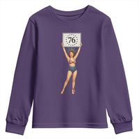 Vintage Patriotic Pin Up Girl 1776 Youth Sweatshirt Statue of Liberty Retro Americana Graphic