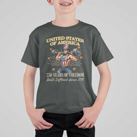 USA 250 Years of Freedom Muscular Uncle Sam Weightlifter T Shirt For Kid Built Different Since 1776 Funny Patriotic Buff Graphic