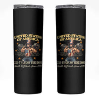 USA 250 Years of Freedom Muscular Uncle Sam Weightlifter Skinny Tumbler Built Different Since 1776 Funny Patriotic Buff Graphic