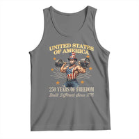 USA 250 Years of Freedom Muscular Uncle Sam Weightlifter Tank Top Built Different Since 1776 Funny Patriotic Buff Graphic