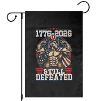 Still Undefeated 1776 to 2026 Muscular Uncle Sam Garden Flag Buff Bodybuilder American Flag 250th Anniversary Semiquincentennial