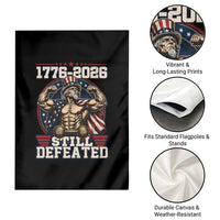 Still Undefeated 1776 to 2026 Muscular Uncle Sam Garden Flag Buff Bodybuilder American Flag 250th Anniversary Semiquincentennial