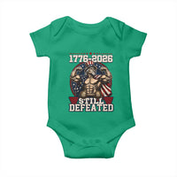 Still Undefeated 1776 to 2026 Muscular Uncle Sam Baby Onesie Buff Bodybuilder American Flag 250th Anniversary Semiquincentennial