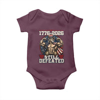 Still Undefeated 1776 to 2026 Muscular Uncle Sam Baby Onesie Buff Bodybuilder American Flag 250th Anniversary Semiquincentennial