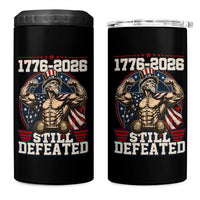 Still Undefeated 1776 to 2026 Muscular Uncle Sam 4 in 1 Can Cooler Tumbler Buff Bodybuilder American Flag 250th Anniversary Semiquincentennial