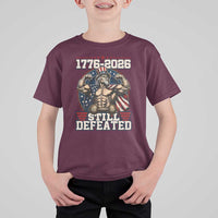 Still Undefeated 1776 to 2026 Muscular Uncle Sam T Shirt For Kid Buff Bodybuilder American Flag 250th Anniversary Semiquincentennial