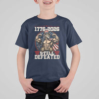 Still Undefeated 1776 to 2026 Muscular Uncle Sam T Shirt For Kid Buff Bodybuilder American Flag 250th Anniversary Semiquincentennial