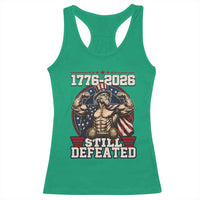 Still Undefeated 1776 to 2026 Muscular Uncle Sam Racerback Tank Top Buff Bodybuilder American Flag 250th Anniversary Semiquincentennial