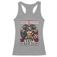 Still Undefeated 1776 to 2026 Muscular Uncle Sam Racerback Tank Top Buff Bodybuilder American Flag 250th Anniversary Semiquincentennial