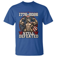 Still Undefeated 1776 to 2026 Muscular Uncle Sam T Shirt Buff Bodybuilder American Flag 250th Anniversary Semiquincentennial