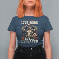 Still Undefeated 1776 to 2026 Muscular Uncle Sam T Shirt For Women Buff Bodybuilder American Flag 250th Anniversary Semiquincentennial