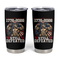 Still Undefeated 1776 to 2026 Muscular Uncle Sam Tumbler Cup Buff Bodybuilder American Flag 250th Anniversary Semiquincentennial