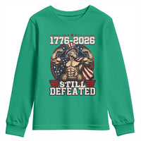 Still Undefeated 1776 to 2026 Muscular Uncle Sam Youth Sweatshirt Buff Bodybuilder American Flag 250th Anniversary Semiquincentennial