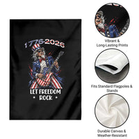 Let Freedom Rock Uncle Sam Rock Star Garden Flag Funny Electric Guitar Player American Flag Suit 1776 to 2026 Semiquincentennial