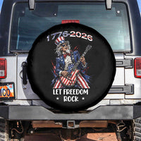 Let Freedom Rock Uncle Sam Rock Star Spare Tire Cover Funny Electric Guitar Player American Flag Suit 1776 to 2026 Semiquincentennial