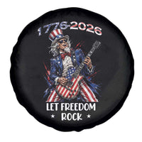Let Freedom Rock Uncle Sam Rock Star Spare Tire Cover Funny Electric Guitar Player American Flag Suit 1776 to 2026 Semiquincentennial