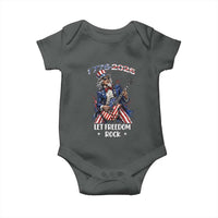 Let Freedom Rock Uncle Sam Rock Star Baby Onesie Funny Electric Guitar Player American Flag Suit 1776 to 2026 Semiquincentennial