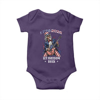 Let Freedom Rock Uncle Sam Rock Star Baby Onesie Funny Electric Guitar Player American Flag Suit 1776 to 2026 Semiquincentennial
