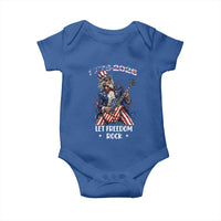 Let Freedom Rock Uncle Sam Rock Star Baby Onesie Funny Electric Guitar Player American Flag Suit 1776 to 2026 Semiquincentennial