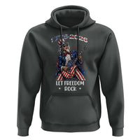 Let Freedom Rock Uncle Sam Rock Star Hoodie Funny Electric Guitar Player American Flag Suit 1776 to 2026 Semiquincentennial