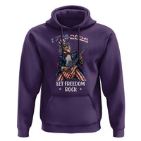 Let Freedom Rock Uncle Sam Rock Star Hoodie Funny Electric Guitar Player American Flag Suit 1776 to 2026 Semiquincentennial