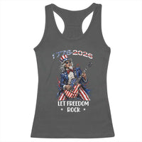 Let Freedom Rock Uncle Sam Rock Star Racerback Tank Top Funny Electric Guitar Player American Flag Suit 1776 to 2026 Semiquincentennial