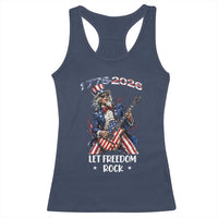 Let Freedom Rock Uncle Sam Rock Star Racerback Tank Top Funny Electric Guitar Player American Flag Suit 1776 to 2026 Semiquincentennial