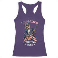 Let Freedom Rock Uncle Sam Rock Star Racerback Tank Top Funny Electric Guitar Player American Flag Suit 1776 to 2026 Semiquincentennial
