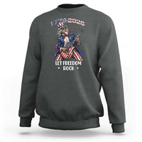 Let Freedom Rock Uncle Sam Rock Star Sweatshirt Funny Electric Guitar Player American Flag Suit 1776 to 2026 Semiquincentennial