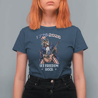 Let Freedom Rock Uncle Sam Rock Star T Shirt For Women Funny Electric Guitar Player American Flag Suit 1776 to 2026 Semiquincentennial