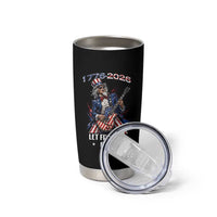 Let Freedom Rock Uncle Sam Rock Star Tumbler Cup Funny Electric Guitar Player American Flag Suit 1776 to 2026 Semiquincentennial