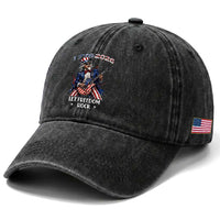Let Freedom Rock Uncle Sam Rock Star Washed Cotton Baseball Cap Funny Electric Guitar Player American Flag Suit 1776 to 2026 Semiquincentennial