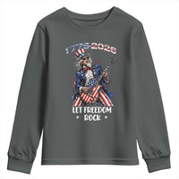 Let Freedom Rock Uncle Sam Rock Star Youth Sweatshirt Funny Electric Guitar Player American Flag Suit 1776 to 2026 Semiquincentennial