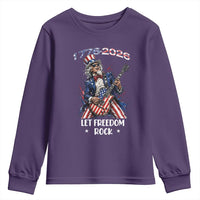Let Freedom Rock Uncle Sam Rock Star Youth Sweatshirt Funny Electric Guitar Player American Flag Suit 1776 to 2026 Semiquincentennial