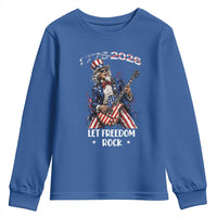 Let Freedom Rock Uncle Sam Rock Star Youth Sweatshirt Funny Electric Guitar Player American Flag Suit 1776 to 2026 Semiquincentennial