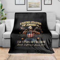 USA 250 Years of Freedom Muscular George Washington Weightlifter Throw Blanket Built Different Since 1776 Funny Patriotic 1st President Bodybuilder