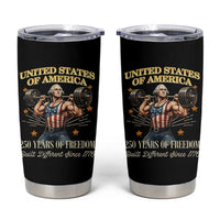 USA 250 Years of Freedom Muscular George Washington Weightlifter Tumbler Cup Built Different Since 1776 Funny Patriotic 1st President Bodybuilder