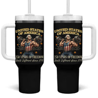 USA 250 Years of Freedom Muscular George Washington Weightlifter Tumbler With Handle Built Different Since 1776 Funny Patriotic 1st President Bodybuilder