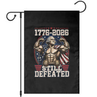 Still Undefeated 1776 to 2026 Muscular George Washington Garden Flag Buff Bodybuilder American Flag Cape 250th Anniversary Semiquincentennial