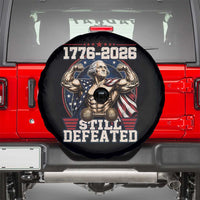 Still Undefeated 1776 to 2026 Muscular George Washington Spare Tire Cover Buff Bodybuilder American Flag Cape 250th Anniversary Semiquincentennial