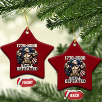 Still Undefeated 1776 to 2026 Muscular George Washington Ceramic Ornament Buff Bodybuilder American Flag Cape 250th Anniversary Semiquincentennial