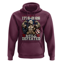 Still Undefeated 1776 to 2026 Muscular George Washington Hoodie Buff Bodybuilder American Flag Cape 250th Anniversary Semiquincentennial