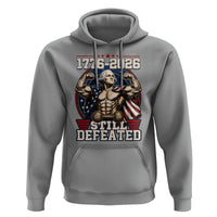 Still Undefeated 1776 to 2026 Muscular George Washington Hoodie Buff Bodybuilder American Flag Cape 250th Anniversary Semiquincentennial