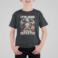 Still Undefeated 1776 to 2026 Muscular George Washington T Shirt For Kid Buff Bodybuilder American Flag Cape 250th Anniversary Semiquincentennial